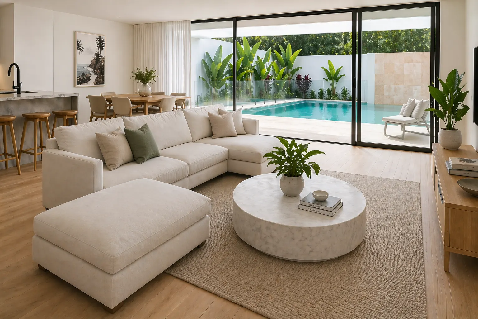 After: living room after professional photography and styling